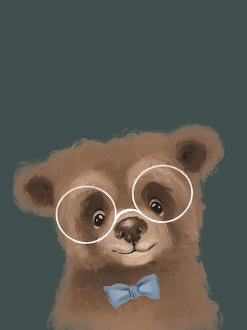 Baby Bear II Black Ornate Wood Framed Art Print with Double Matting by Wieners, Valerie