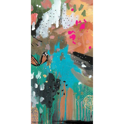 Butterfly Abstract Black Modern Wood Framed Art Print with Double Matting by Wieners, Valerie