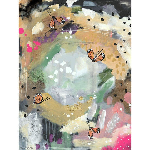 Butterfly Abstract II Gold Ornate Wood Framed Art Print with Double Matting by Wieners, Valerie