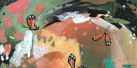 All Things New White Modern Wood Framed Art Print with Double Matting by Wieners, Valerie