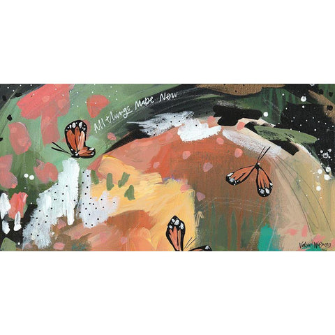 All Things New Black Modern Wood Framed Art Print with Double Matting by Wieners, Valerie