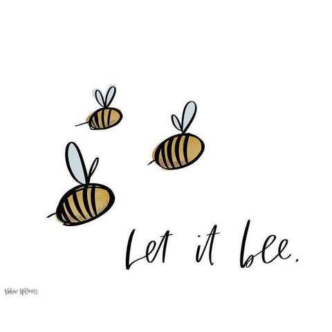 Let It Bee Gold Ornate Wood Framed Art Print with Double Matting by Wieners, Valerie