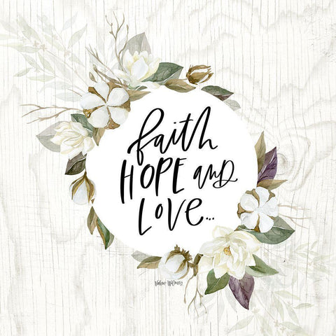 Faith-Hope-Love White Modern Wood Framed Art Print by Wieners, Valerie