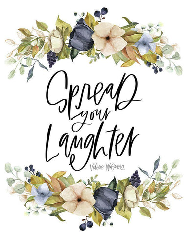 Spread Your Laughter White Modern Wood Framed Art Print with Double Matting by Wieners, Valerie