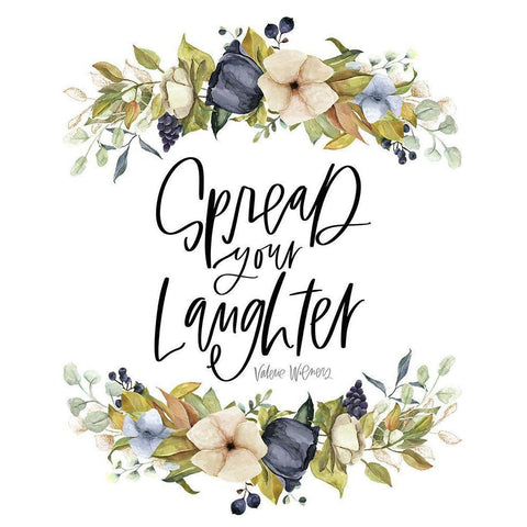 Spread Your Laughter Black Modern Wood Framed Art Print by Wieners, Valerie