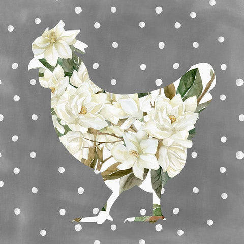 Chicken  Gold Ornate Wood Framed Art Print with Double Matting by Wieners, Valerie