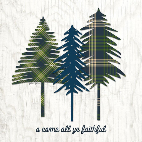 Come All Ye Faithful White Modern Wood Framed Art Print with Double Matting by Wieners, Valerie