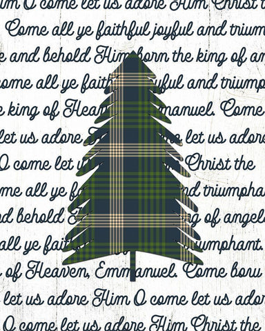 Faithful Christmas Tree White Modern Wood Framed Art Print with Double Matting by Wieners, Valerie