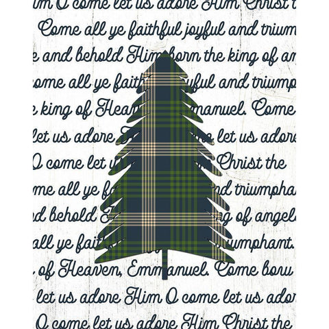 Faithful Christmas Tree Black Modern Wood Framed Art Print with Double Matting by Wieners, Valerie