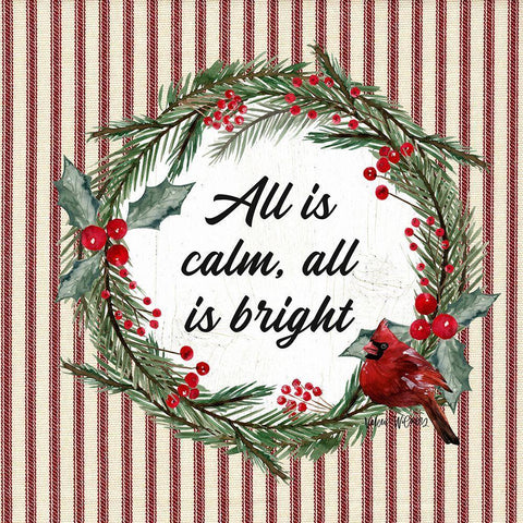 All is Calm Black Ornate Wood Framed Art Print with Double Matting by Wieners, Valerie