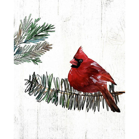 Cardinal Black Modern Wood Framed Art Print by Wieners, Valerie