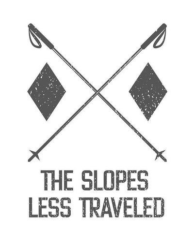 Slopes Less Traveled White Modern Wood Framed Art Print with Double Matting by Wieners, Valerie