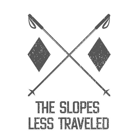 Slopes Less Traveled White Modern Wood Framed Art Print by Wieners, Valerie