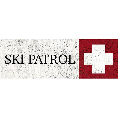 Ski Patrol White Modern Wood Framed Art Print by Wieners, Valerie