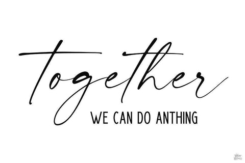 Together White Modern Wood Framed Art Print with Double Matting by Wieners, Valerie