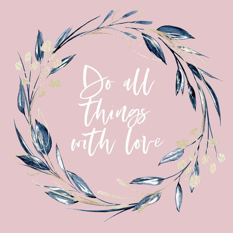 With Love Black Ornate Wood Framed Art Print with Double Matting by Wieners, Valerie