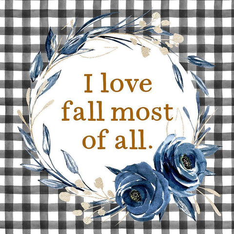 I Love Fall White Modern Wood Framed Art Print by Wieners, Valerie