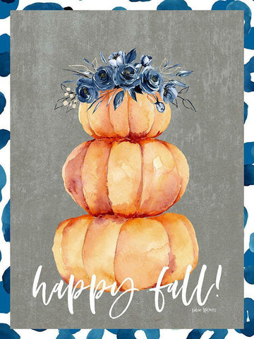 Happy Fall White Modern Wood Framed Art Print with Double Matting by Wieners, Valerie