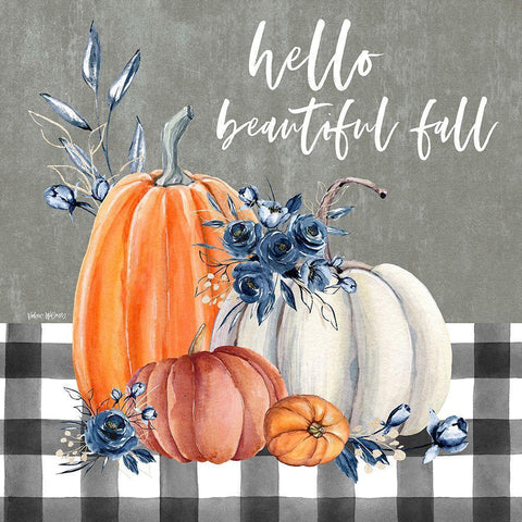 Hello Beautiful Fall Black Modern Wood Framed Art Print with Double Matting by Wieners, Valerie