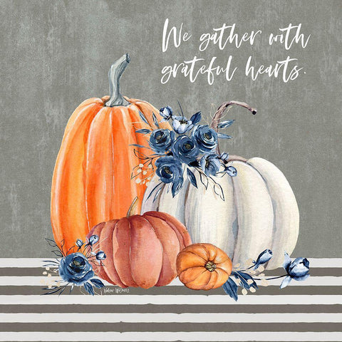 We Gather Black Ornate Wood Framed Art Print with Double Matting by Wieners, Valerie