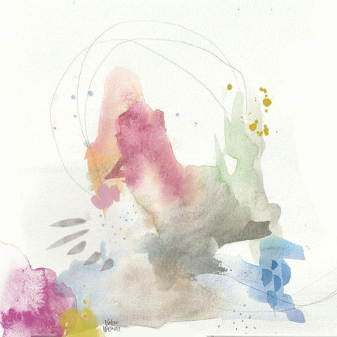 Boho I White Modern Wood Framed Art Print with Double Matting by Wieners, Valerie