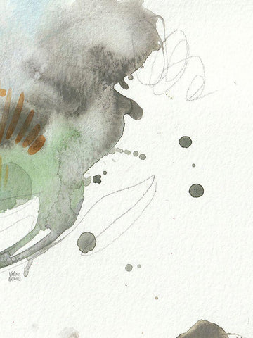 Earthy Abstract II Black Ornate Wood Framed Art Print with Double Matting by Wieners, Valerie