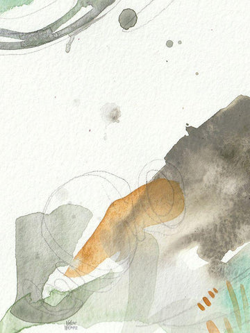 Earthy Abstract III White Modern Wood Framed Art Print with Double Matting by Wieners, Valerie