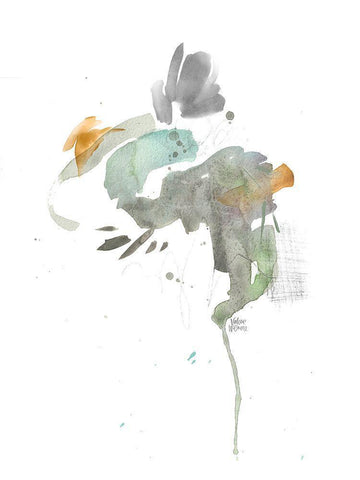 Earthy Abstract IV White Modern Wood Framed Art Print with Double Matting by Wieners, Valerie