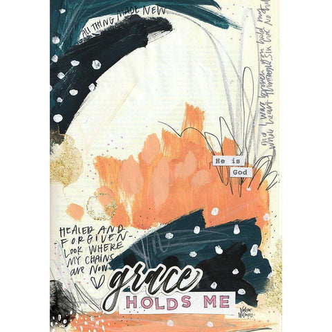 Grace Holds Me White Modern Wood Framed Art Print by Wieners, Valerie