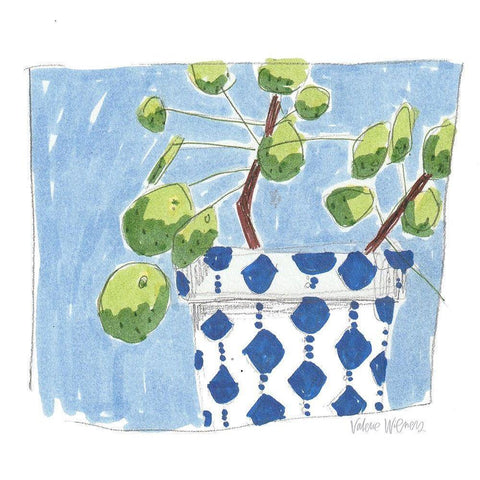 Money Plant Black Modern Wood Framed Art Print with Double Matting by Wieners, Valerie