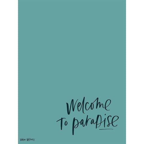 Welcome to Paradise Black Modern Wood Framed Art Print with Double Matting by Wieners, Valerie