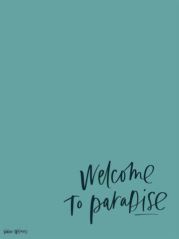 Welcome to Paradise White Modern Wood Framed Art Print with Double Matting by Wieners, Valerie