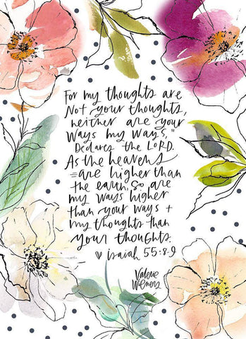 My Thoughts White Modern Wood Framed Art Print with Double Matting by Wieners, Valerie