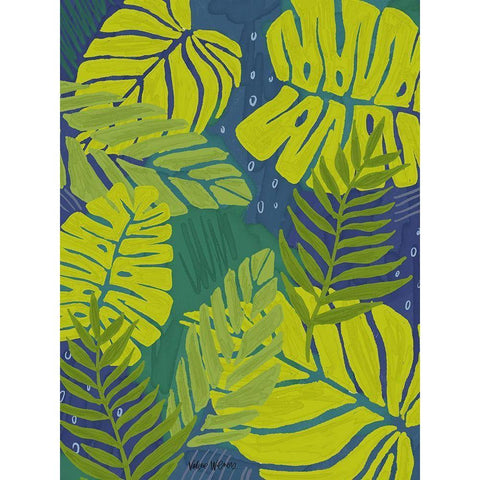 Dark Palms White Modern Wood Framed Art Print by Wieners, Valerie