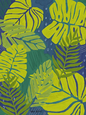 Dark Palms White Modern Wood Framed Art Print with Double Matting by Wieners, Valerie