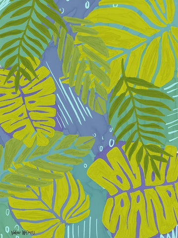 Cool Palms White Modern Wood Framed Art Print with Double Matting by Wieners, Valerie