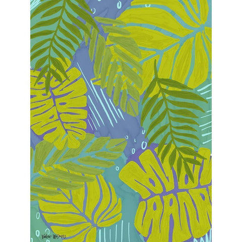 Cool Palms Gold Ornate Wood Framed Art Print with Double Matting by Wieners, Valerie