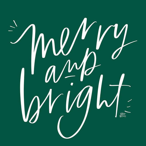 Merry and Bright Black Modern Wood Framed Art Print with Double Matting by Wieners, Valerie