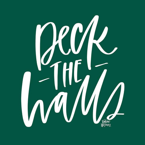 Deck the Halls Black Modern Wood Framed Art Print by Wieners, Valerie