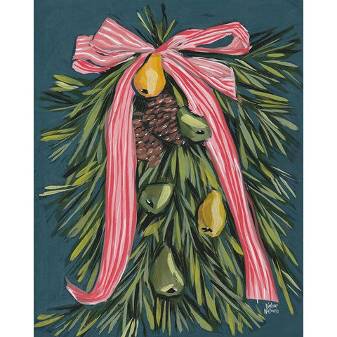 Christmas Wreath White Modern Wood Framed Art Print by Wieners, Valerie