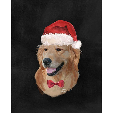 Christmas Lab White Modern Wood Framed Art Print by Wieners, Valerie