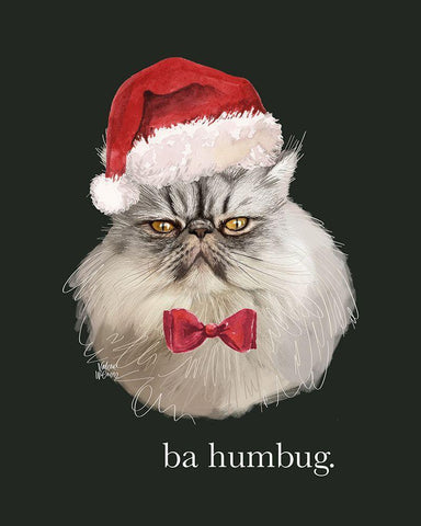 Ba Humbug Black Ornate Wood Framed Art Print with Double Matting by Wieners, Valerie