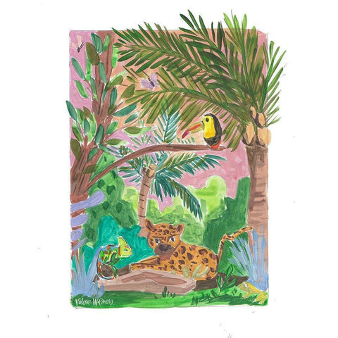 Tropical Animals I Black Modern Wood Framed Art Print by Wieners, Valerie