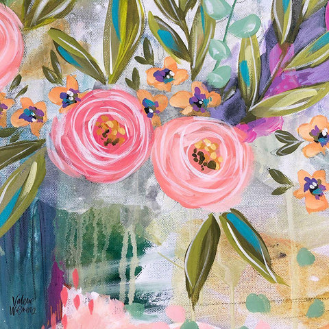 Abstract Floral IV White Modern Wood Framed Art Print by Wieners, Valerie