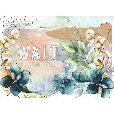 Wait White Modern Wood Framed Art Print by Wieners, Valerie