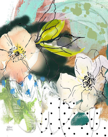 Abstract Floral Black Ornate Wood Framed Art Print with Double Matting by Wieners, Valerie