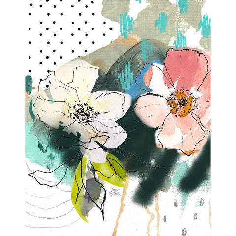 Abstract Floral II Gold Ornate Wood Framed Art Print with Double Matting by Wieners, Valerie