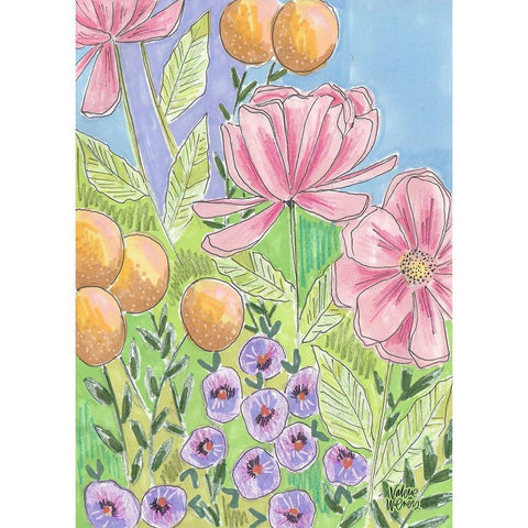 Peony Set II Gold Ornate Wood Framed Art Print with Double Matting by Wieners, Valerie