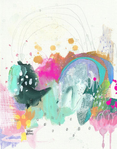 Confetti I Black Ornate Wood Framed Art Print with Double Matting by Wieners, Valerie