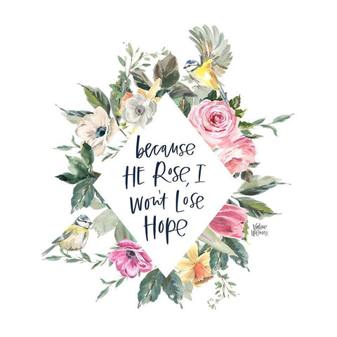 Because He Rose White Modern Wood Framed Art Print by Wieners, Valerie